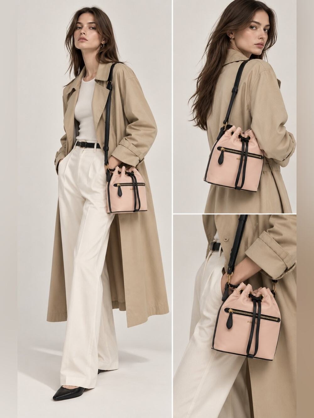 Sale ends 9/27 Burberry Drawstring Bucket Bag with Gold Hardware New pink
